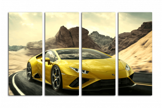 Модульная картина Lamborghini Желтая